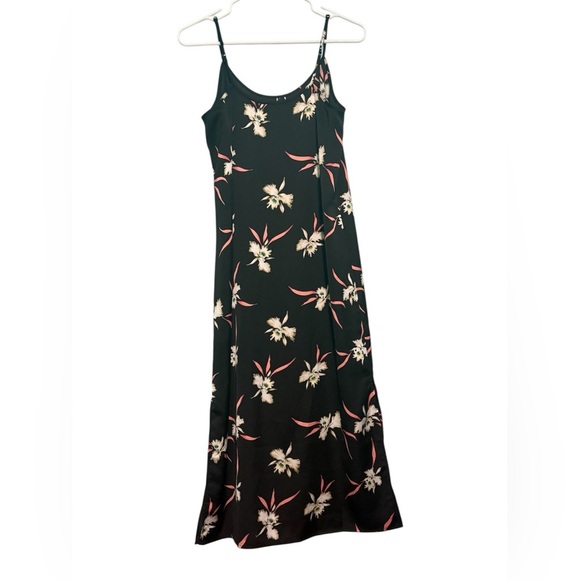 J.Crew Black Floral Spaghetti Strap Midi Slip Dress XS - Picture 7 of 7